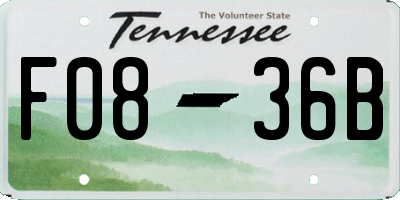 TN license plate F0836B