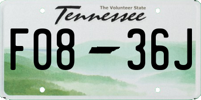 TN license plate F0836J