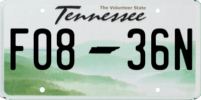 TN license plate F0836N