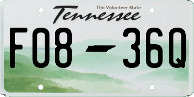 TN license plate F0836Q