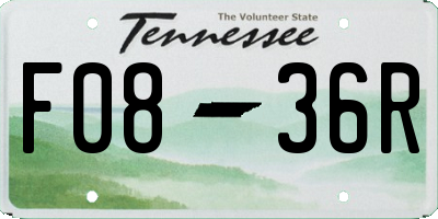TN license plate F0836R
