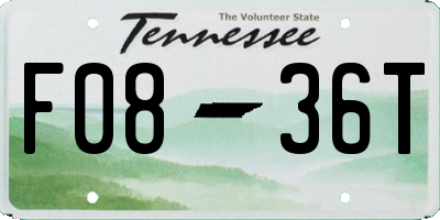 TN license plate F0836T