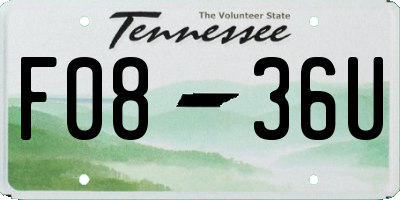TN license plate F0836U