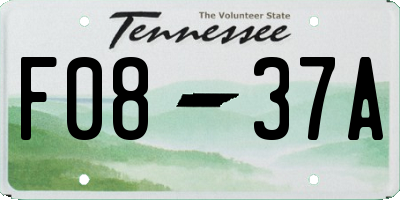 TN license plate F0837A