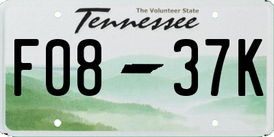 TN license plate F0837K