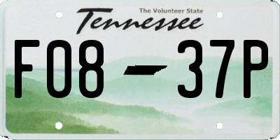 TN license plate F0837P