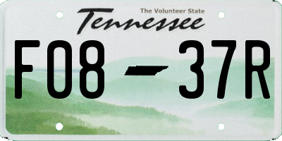 TN license plate F0837R