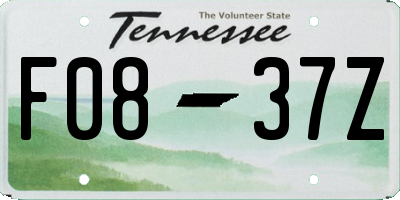 TN license plate F0837Z