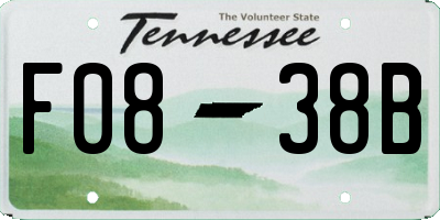 TN license plate F0838B