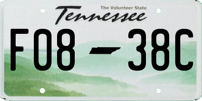 TN license plate F0838C