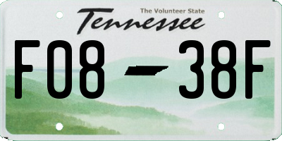 TN license plate F0838F