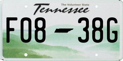 TN license plate F0838G