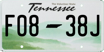 TN license plate F0838J