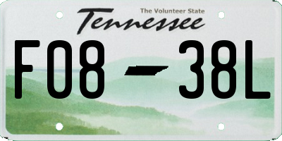 TN license plate F0838L