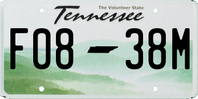 TN license plate F0838M