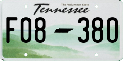TN license plate F0838O