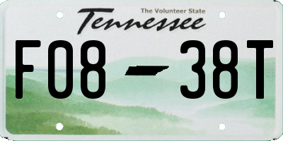 TN license plate F0838T