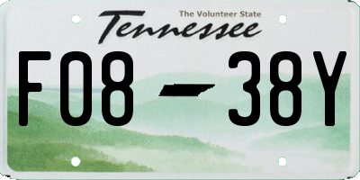 TN license plate F0838Y