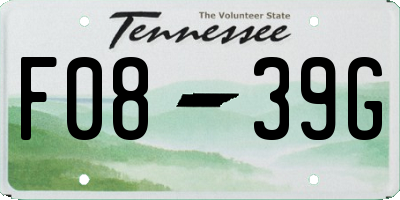 TN license plate F0839G