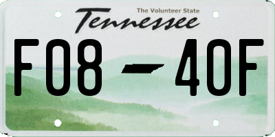 TN license plate F0840F