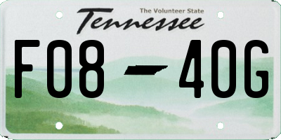 TN license plate F0840G