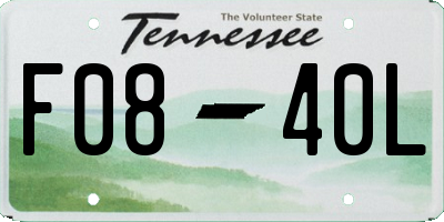 TN license plate F0840L