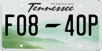 TN license plate F0840P