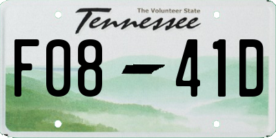 TN license plate F0841D
