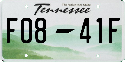 TN license plate F0841F