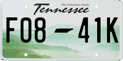 TN license plate F0841K