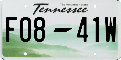 TN license plate F0841W
