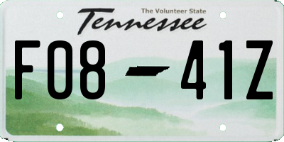 TN license plate F0841Z