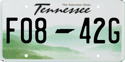 TN license plate F0842G