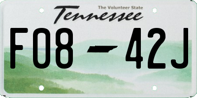 TN license plate F0842J