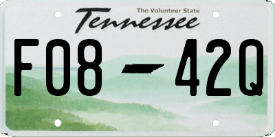 TN license plate F0842Q
