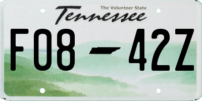 TN license plate F0842Z