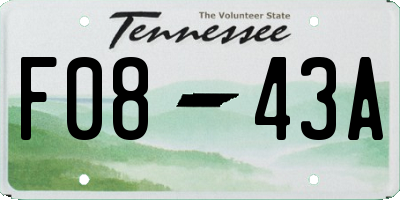 TN license plate F0843A