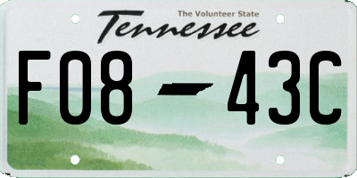 TN license plate F0843C