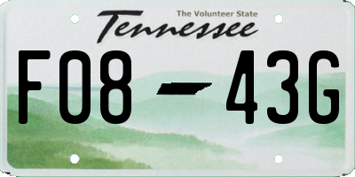 TN license plate F0843G