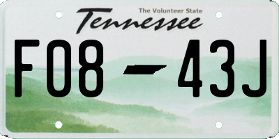 TN license plate F0843J