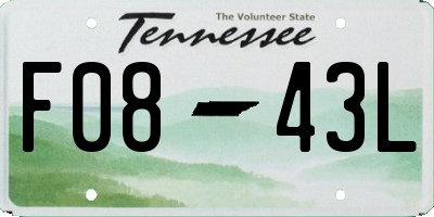 TN license plate F0843L