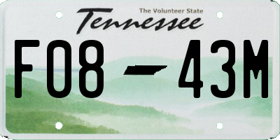 TN license plate F0843M