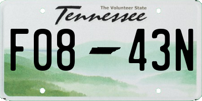 TN license plate F0843N
