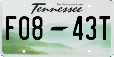 TN license plate F0843T