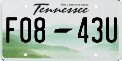 TN license plate F0843U