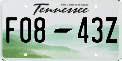 TN license plate F0843Z
