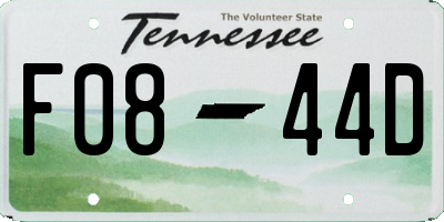 TN license plate F0844D