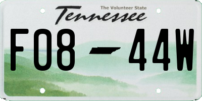 TN license plate F0844W