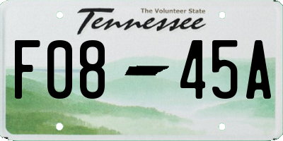 TN license plate F0845A