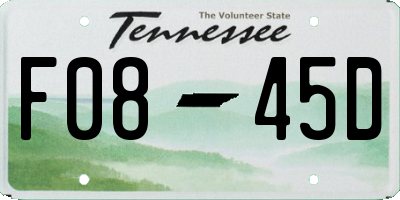 TN license plate F0845D